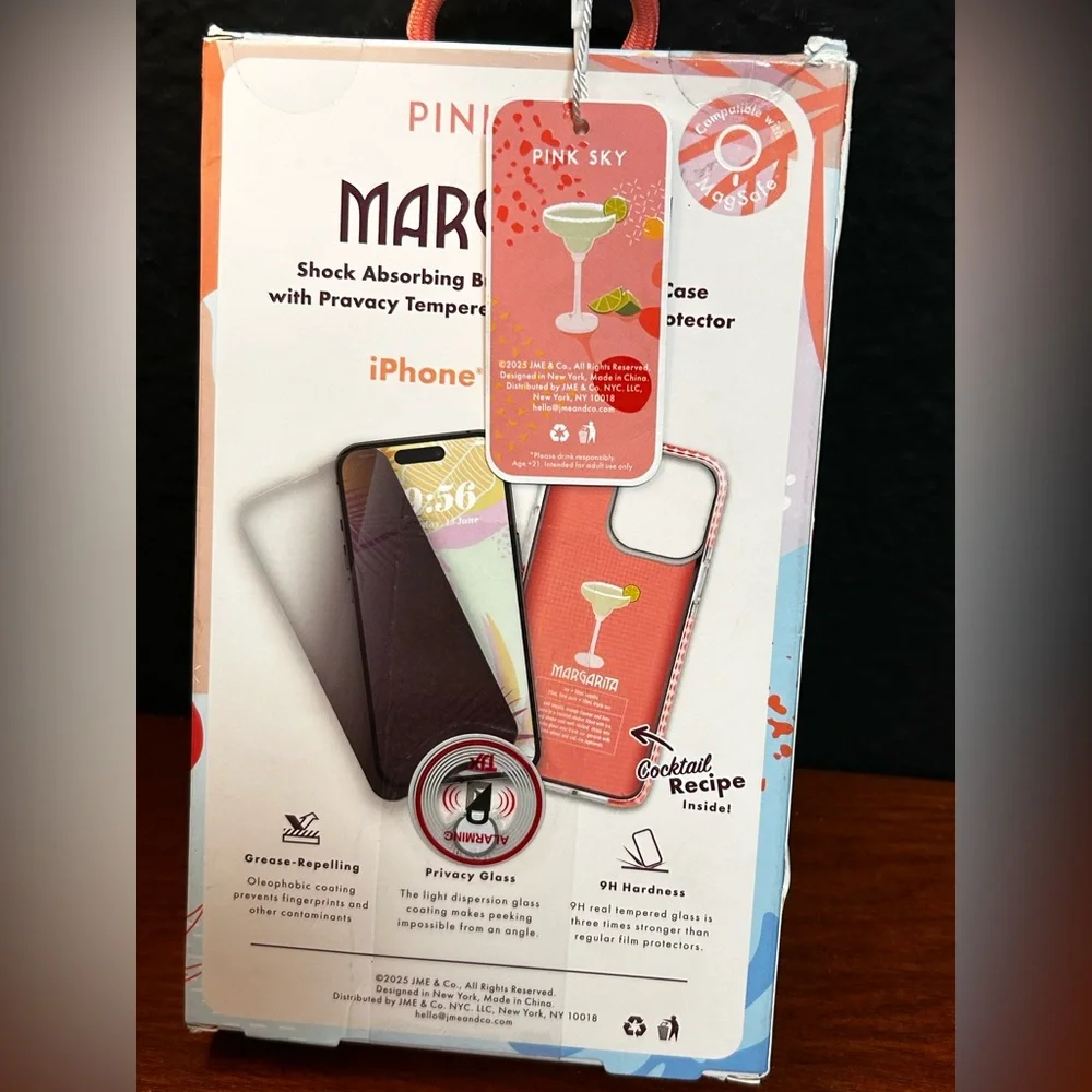 NIB ~ Pink Sky. Margarita Shock Absorbing Bumper Phone‎ Case for iPhone 13,14,15
